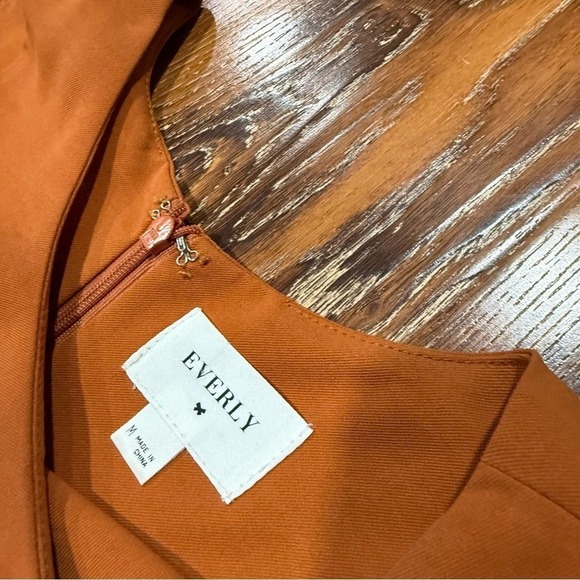 Everly Women's Size M Jumpsuit‎ / Romper in Burnt Orange Color Tie Waist Tank - Picture 3 of 8